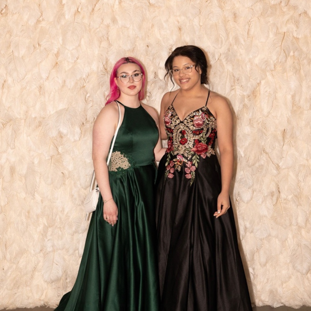 macys prom dress, fits size eight with corset back. (with HUGE pockets)